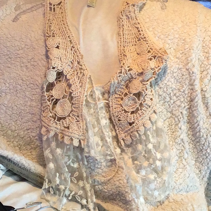 Elegant Cream Lace Women's Sweater